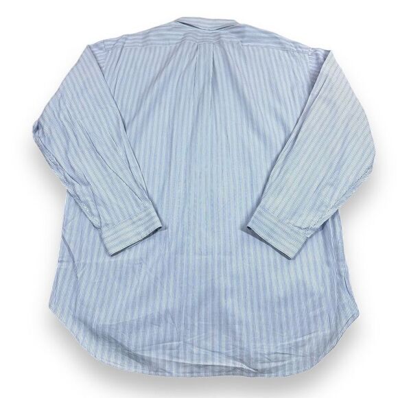 Ralph Lauren Shirt 17.5 34/35 Blue Pinstripe Yarmouth Long Sleeve Button Down‎ - Picture 3 of 9